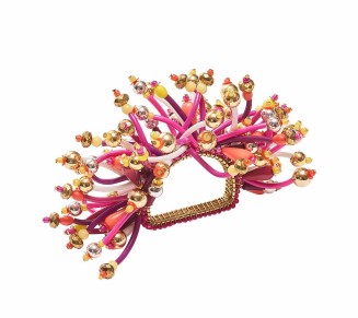 Fun Burst Napkin Ring in Pink, Orange & White, Set of 4
