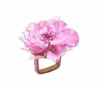 Gardenia Napkin Ring in Lilac, Set of 4