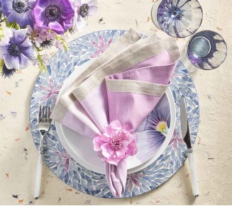 Gardenia Napkin Ring in Lilac, Set of 4