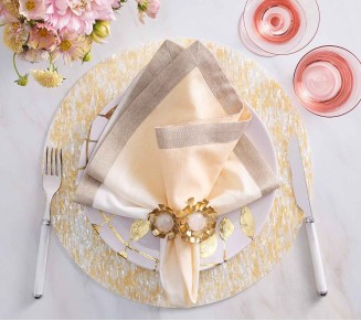 Marigold Napkin Ring in Gold, Set of 4