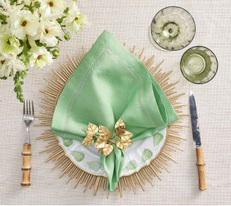 Bougainvillea Napkin Ring in Gold, Set of 4