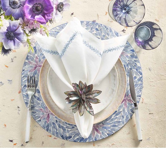 Flora Placemat in Lilac & Periwinkle, Set of 4