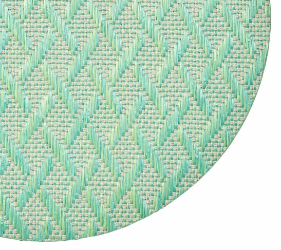 Basketweave Placemat in Marine & Lime, Set of 4