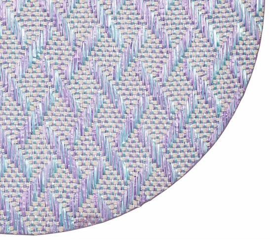 Basketweave Placemat in Lilac & Blue, Set of 4