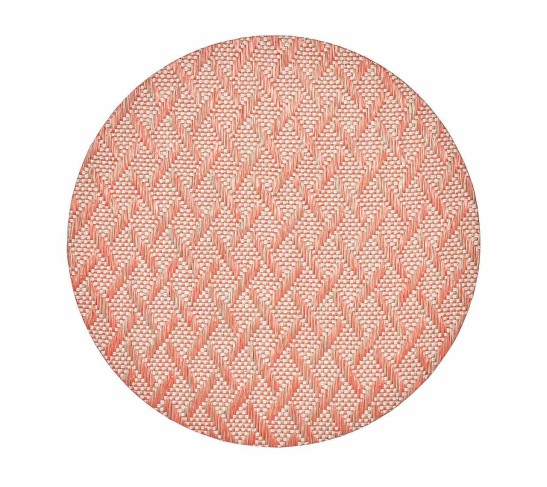 Basketweave Placemat in Natural & Orange, Set of 4