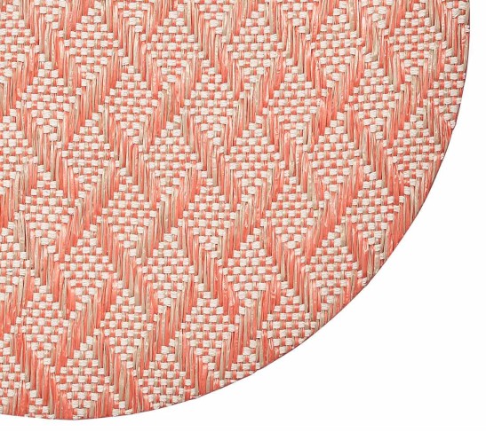 Basketweave Placemat in Natural & Orange, Set of 4