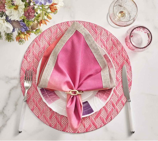 Basketweave Placemat in Blush & Pink, Set of 4