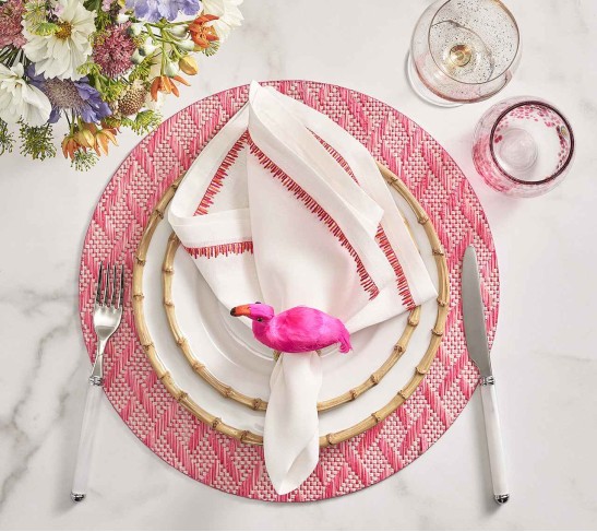 Basketweave Placemat in Blush & Pink, Set of 4