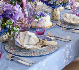 Fez Tablecloth in Blue & White