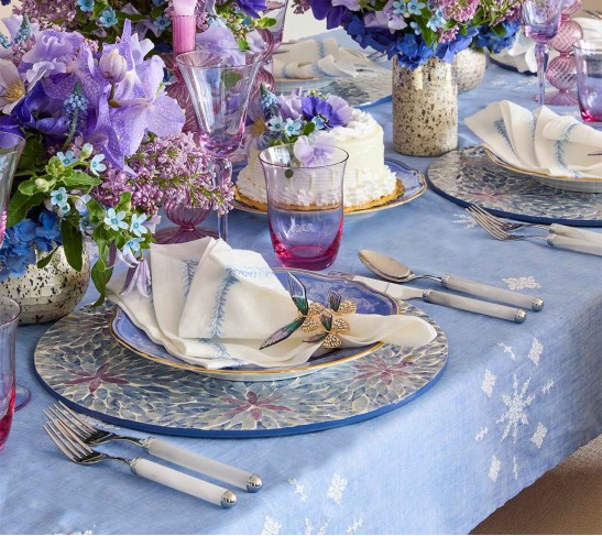 Fez Tablecloth in Blue & White