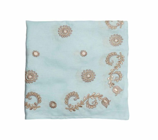 Nouveau Tablecloth in Sky & Natural