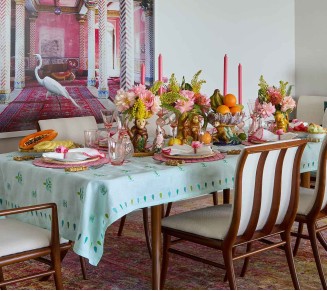 Lima Tablecloth in Seafoam & Green