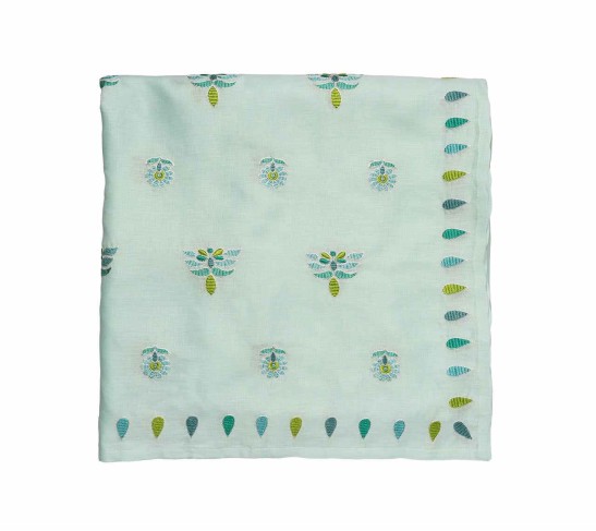Lima Tablecloth in Seafoam & Green