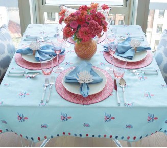 Lima Tablecloth in Sky Blue