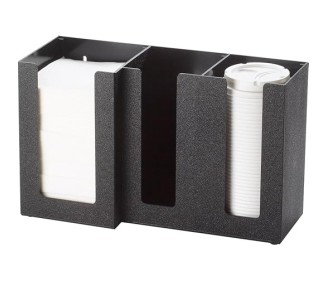 375-13 Classic Napkin and Lid Organizer, 13.25" Width x 5.25" Depth x 8" Height, Black