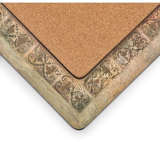 Tuscan Palette Collection Placemats | Set of 4 | Heat Resistant Mats | Cork-Backed Board | Hard Placemat Set for Dining Table | Measures 15.7” x 11.7”