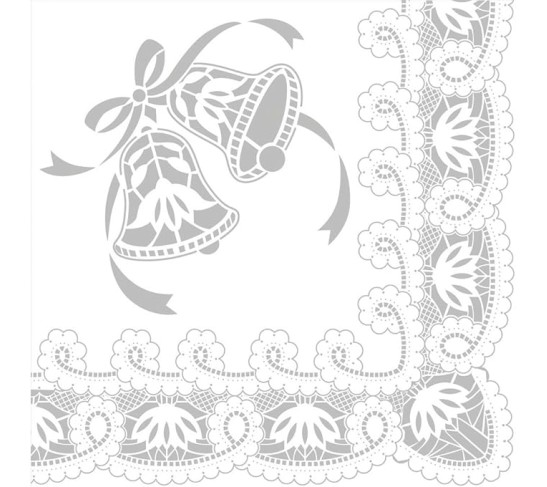  Silver Lace Wedding Luncheon Napkins (16ct)