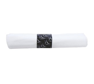 119979 FashnPoint CaterWrap Pre-Rolled Dinner Napkin and Heavyweight Cutlery, Crescent, White/Metallic (Case of 100),15.5x15.5 inch