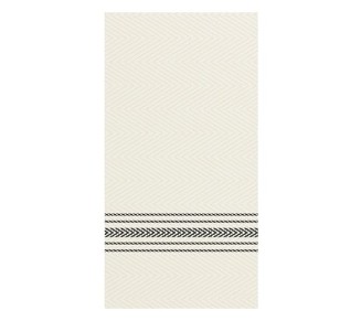 FP1112 FashnPoint Black and White Dishtowel Printed Dinner Napkin, Ultra Ply, 15 1/2" x 15 1/2", 1/8 Fold (8 Packs of 100)