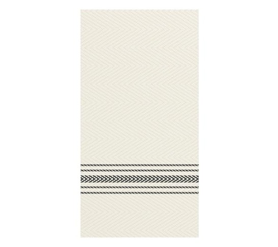 FP1112 FashnPoint Black and White Dishtowel Printed Dinner Napkin, Ultra Ply, 15 1/2" x 15 1/2", 1/8 Fold (8 Packs of 100)