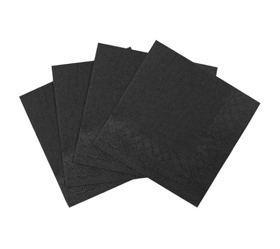 [1000 ct - 4.75 x 4.75] Premium Black Cocktail Napkins - 2-ply Beverage Napkins - 9.5 x 9.5 Unfolded