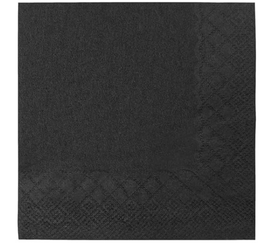 [1000 ct - 4.75 x 4.75] Premium Black Cocktail Napkins - 2-ply Beverage Napkins - 9.5 x 9.5 Unfolded