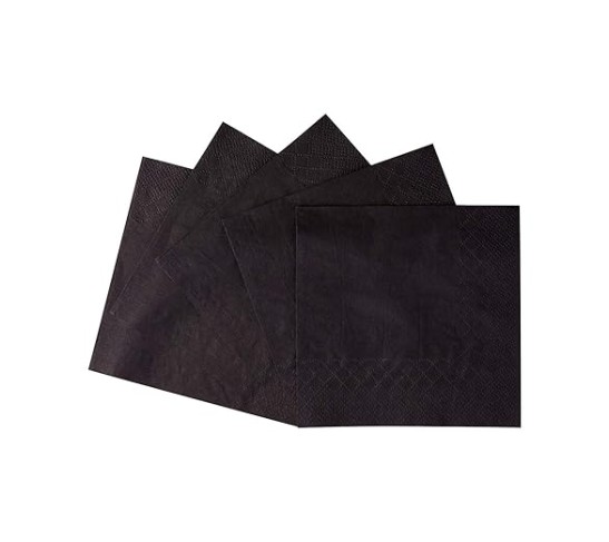 [4000 ct - 4.75 x 4.75] Premium Black Cocktail Napkins - 2-ply Beverage Napkins for Bars, Restaurants, Parties - 9.5 x 9.5 Unfolded