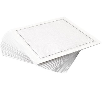 Cotton Cocktail Napkins, Beverage Napkin, Bar Napkin, Party Napkins, Small Napkins, Napkins for Events, Holidays, Weddings, Parties 4.5" x 4.5" - Single Use (50 x) White