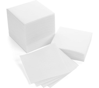 Cocktail Napkins-Disposable Beverage/Bar Napkins-White Linen-Like Square Napkins-Eco-Friendly & Compostable-Everyday Use, Party or Wedding 4.75inch x 4.75inch (100 Count, White)
