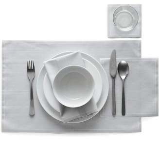 Cocktail Napkins, Reusable Cotton Napkins Roll 4.5 x 4.5 IN (100 Napkins, Pearl Grey)