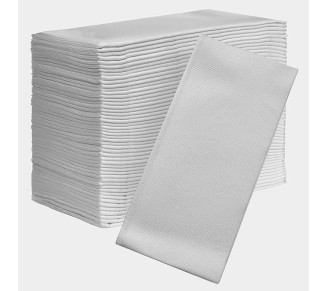 AMERICAN HOMESTEAD Paper Napkins - Silver Disposable Linen-Like Dinner Napkins - Restaurant-Quality Table Serviettes for Weddings, Parties, and Events - 15.75" x 15.75" - 50 Count