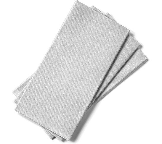AMERICAN HOMESTEAD Paper Napkins - Silver Disposable Linen-Like Dinner Napkins - Restaurant-Quality Table Serviettes for Weddings, Parties, and Events - 15.75" x 15.75" - 50 Count