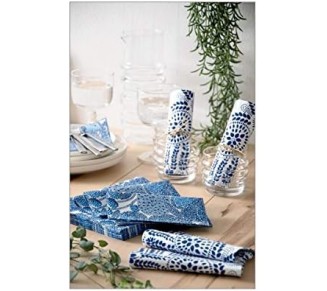 Marimekko Cocktail Napkins Decorative Paper Napkins Blue and White Party Napkins Beverage 5" x 5" Pak 40