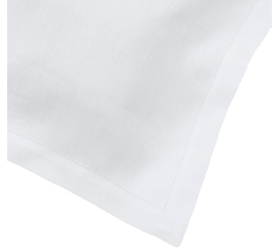 Hemstitched White Linen Napkin 22x22 (Set of Six) Oversize Luxury Italian Linen Sewn in US