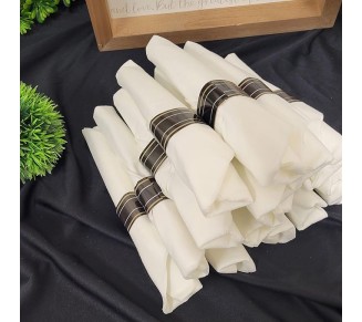 Pre-Rolled Dinner Napkin and Cutlery, Silver/Metallic Plastic (200 Sets)