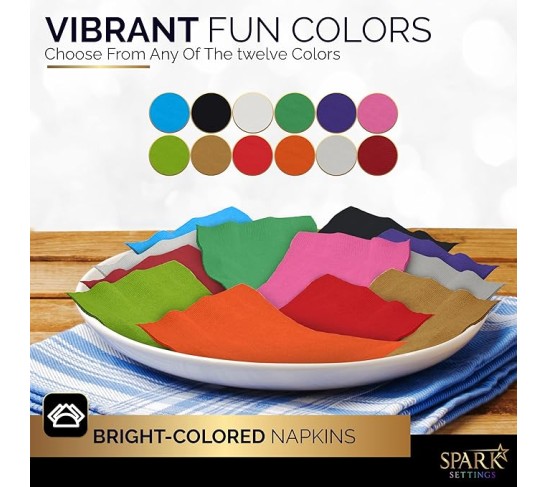 Cocktail Napkins Disposable, Silver Beverage Napkins Soft and Absorbent Paper Napkins for Dinner, Party, Wedding, Or Every Day Use, 5” x 5” 2 Ply Party Napkins, Pack of 100 - By 