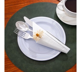 100-Count 3-Ply disposable Napkins - Silver Paper Napkins Disposable Premium Quality - Christmas Napkins/Dinner Napkins Disposable Soft, Absorbent for Kitchen, Parties, Weddings or Events