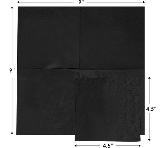 500 Pack Cocktail Napkins Paper - Quality 3-Ply Black Beverage Napkins - Restaurant, Event, Bar Napkins - Perfect Size Dessert Napkins - Party Napkins Bulk - Elegant Wedding Napkins Disposable