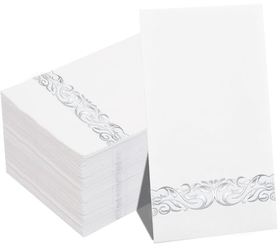 150Pack Silver Napkins Paper Disposable - 3ply Silver Napkins, Premium Quality Disposable Napkins, Party Napkins Dinner Napkins for Bridal & Baby Shower Wedding Anniversary Birthday