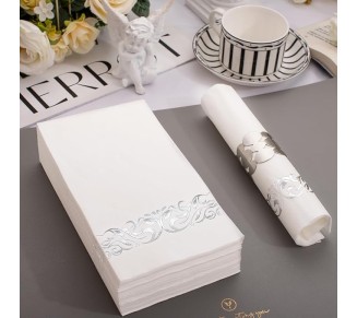 150Pack Silver Napkins Paper Disposable - 3ply Silver Napkins, Premium Quality Disposable Napkins, Party Napkins Dinner Napkins for Bridal & Baby Shower Wedding Anniversary Birthday