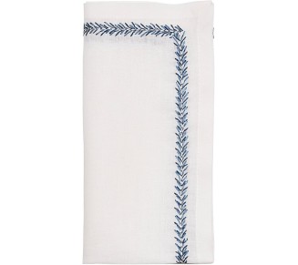 Jardin Napkin in White & Blue, Set of 4