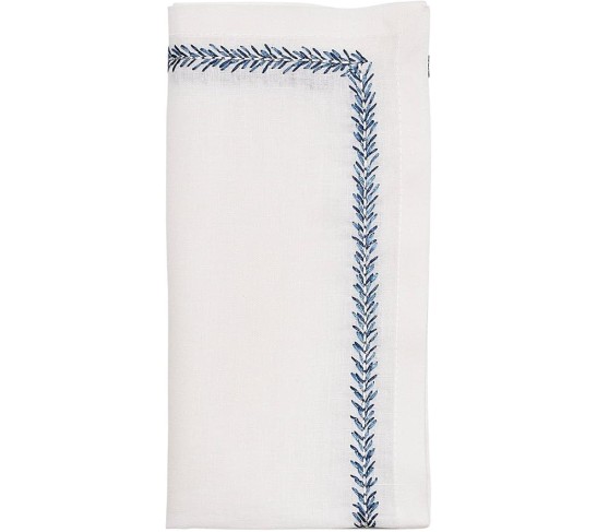 Jardin Napkin in White & Blue, Set of 4