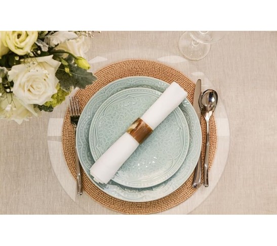 Clear Placemats Set of 6, USA Made, Safe, 13 x 19 Inch Oval, 2mm Thick Ultra Clear Smooth Vinyl, Table Mats, Plastic Placemats for Kitchen Table, Dry Erase Place Mat