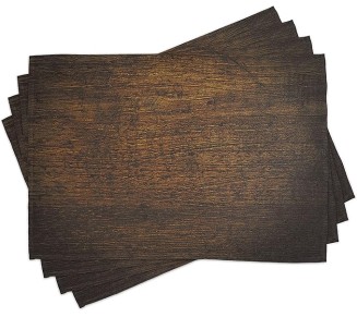 Wooden Print Place Mats Set of 8, Old Vintage Antique Timber Oak Background Rustic Floor Artisan Photo, Washable Fabric Placemats for Dining Table, Placemat 8 pcs, Chestnut Brown