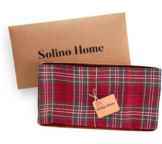 Tablecloth 60 x 132 Inch - 100% Pure Linen Red Classic Tartan Plaid Tablecloth - Handcrafted and Machine Washable Fabric Table Cover for Indoor, Outdoor