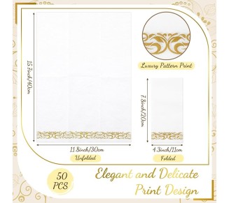 50 Set (100 Pcs) Gold Charger Plates Set 50 Pcs 13 Inch Plastic Round Charger Plate Bulk with 50 Disposable Napkins for Dinner Wedding Party Event Table Setting Decoration