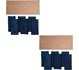 Linen Dinner Napkins 20 x 20 Inch - 100% Pure Linen Navy Blue Napkins, Total 12 Napkins - 2 Boxes with 6 Napkins in Each Box - Classic Hemstitch - Washable Navy Blue Cloth Napkins
