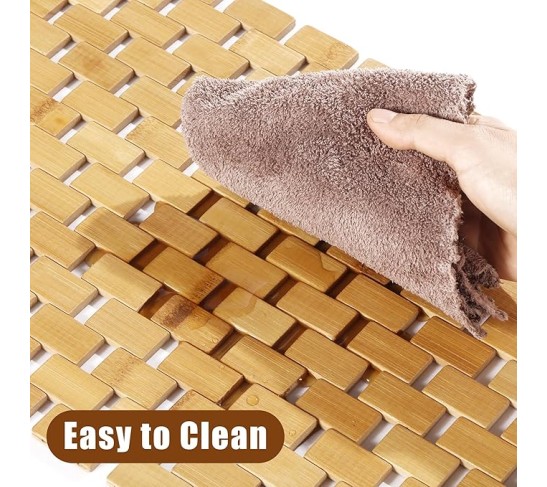 Bamboo Placemats,Thick Farmhouse Rolling Place Mat for Table Protection,Anti-Slip and Heat-Resistant Table Mat for Kitchen, Dinning Room (6 Pcs)