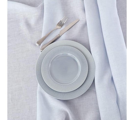 100% Pure Linen Dinner Napkins and Tablecloth Combo - Light Blue, Linen Cloth Fabric Napkins 20 x 20 Inch, Set of 4 and Tablecloth 60 x 90 Inch - Classic Hemstitch