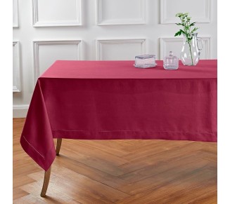 100% Pure Linen Dinner Napkins and Tablecloth Combo - Beet, Linen Cloth Fabric Napkins 20 x 20 Inch, Set of 4 and Tablecloth 60 x 120 Inch - Classic Hemstitch